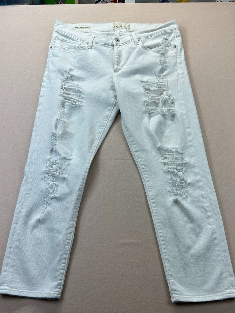 Lucky Brand Jeans Womens Size 14/32 White Denim Mid Rise Sienna Slim Boyfriend